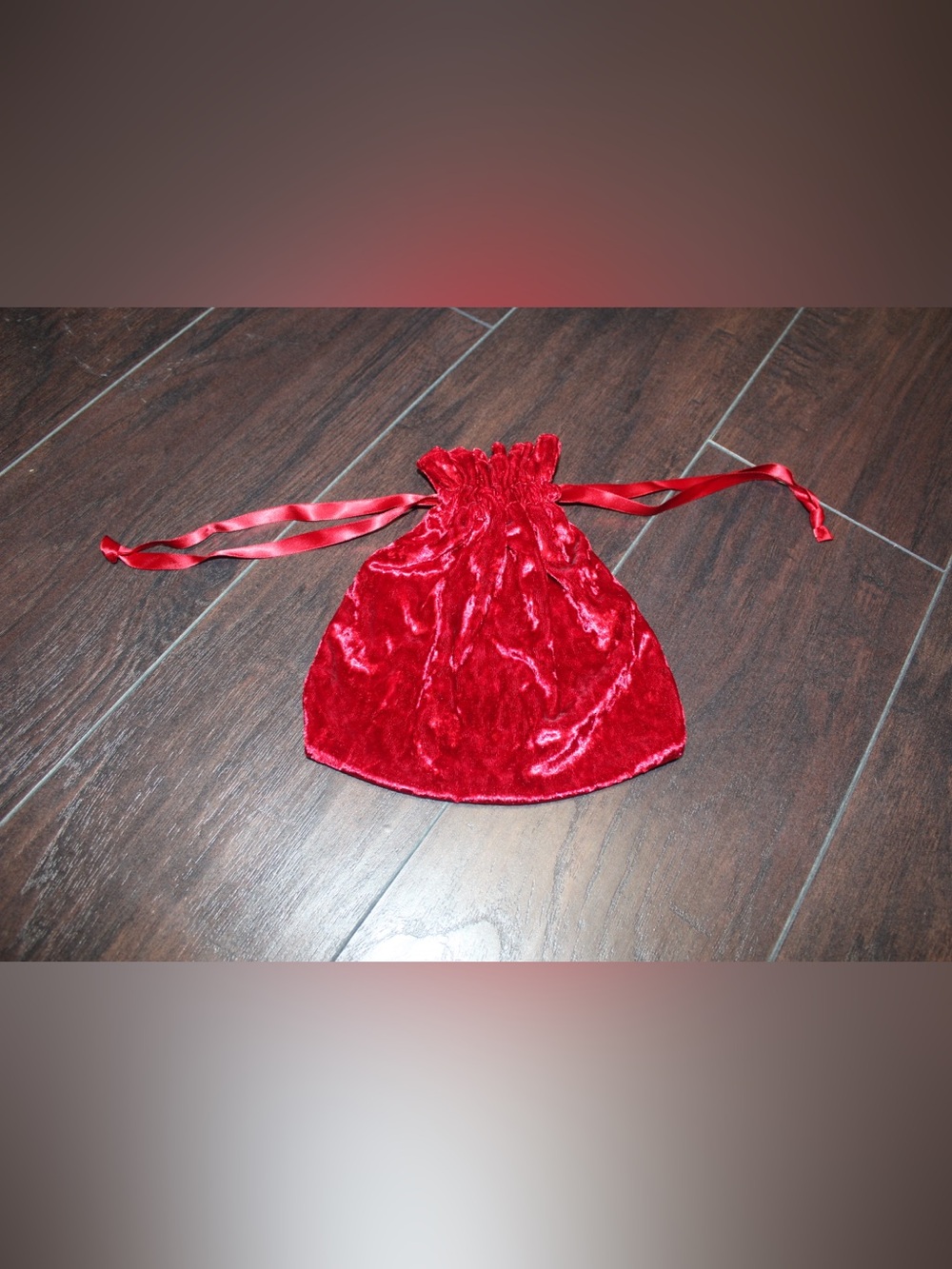 Red Velvet Drawstring Pouch - Picture 5 of 5